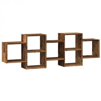 Estantería de pared madera ingeniería envejecida 129x18x42 cm