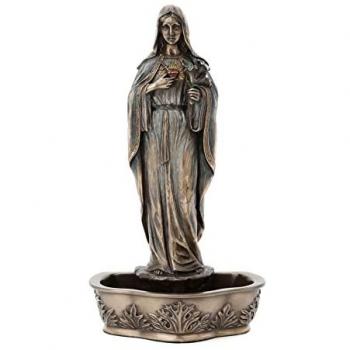Figura Corazón Inmaculado Dorado de Resina - Signes Grimalt, 23x8x12cm, aspecto bronce dorado, colección Antic Line