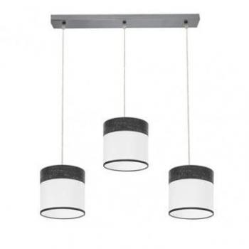Regleta Cloe 3xE27 Cromo/Blanco-Madera Negra Diseño Moderno 60x16 cm
