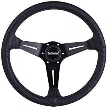 VOLANTE DESPLAZADO MOD. CLASSIC PIEL PERFORADA BRAZOS NEGROS OCC MOTORSPORT