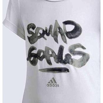 adidas Yg TR Sq Camiseta, Niñas, Blanco, 152