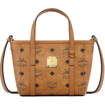 MCM Toni Mini Brown Top-Zip Shopper Bag for Women