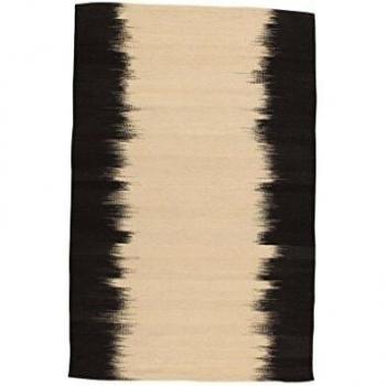 Kilim Carpets by Jalal Alfombra Kilim Ikat Denim Negro/Beige 160 X 230 cm