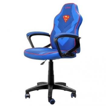 Silla Gaming Trust GXT 703SM Revvo para Niños Superman, Ajustable en Altura, Tapicería de Tela, Reposabrazos Acolchados, Azul y Rojo