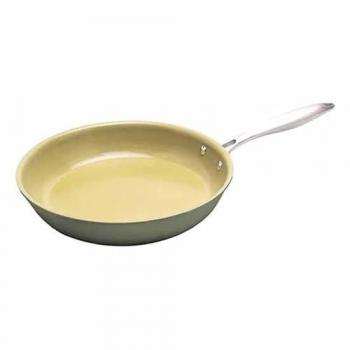 Sartén Amvegan 28 cm by Fran López - Sartén profesional con mango remachado, antiadherente cerámico de aceite de oliva, apta para todo tipo de cocinas incluyendo inducción