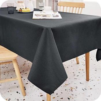 Amazon Brand - Umi Mantel Mesa Antimanchas Retangular Impermeable Tela Moderno de Cocina Familia 130x130cm Gris