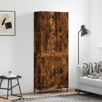 Aparador alto madera contrachapada 69,5x34x180 cm con 2 puertas de madera
