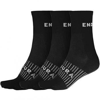 Endura Coolmax Race Cycling Socks Triple Pack - Black - Size: S/M