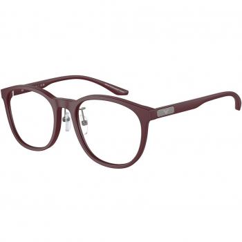 Emporio Armani EA3229F Asian Fit 5261 Armazones para Hombre Borgoña, 53 lentes recetadas, gafas recetadas, ajuste asiático