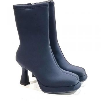 Botines de Mujer Noa Harmon 9560-06 de Licra con Tacón y Plataforma en Color Negro