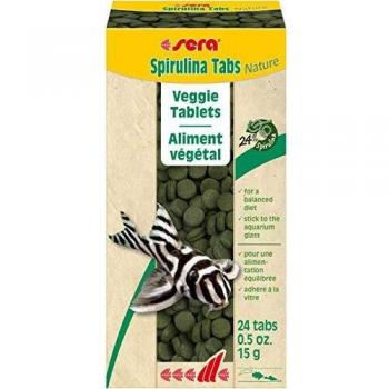 Sera Spirulina Tabs Nature para Peces, 24 Pastillas de 15 Gr cada una