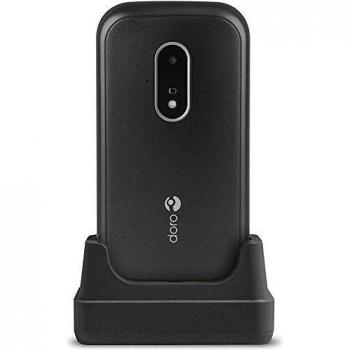 Doro 7030 Teléfono Móvil 4G Dual SIM con Tapa para Mayores con Whatsapp para Videollamadas, Facebook, Botón de Asistencia con GPS y Base de Carga [Versión Española]