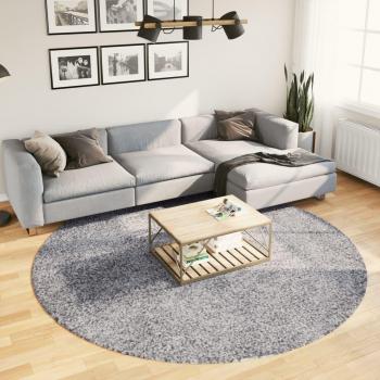 Alfombra peluda de pelo largo moderna PAMPLONA Ø 240 cm Color Antracita, Beige, Crema y más - Alfombra de Piso para Sala de Estar, Dormitorio, Habitación, Salón