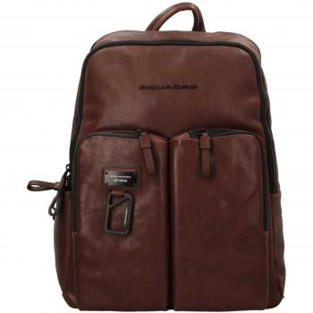 Piquadro Harper RFID Leather Laptop Backpack 40 cm Brown