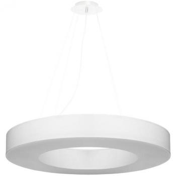 Lámpara Suspendida Saturno Slim 70 Blanca E27 Acero Tela 6 Bombillas LEDBOX 102cm