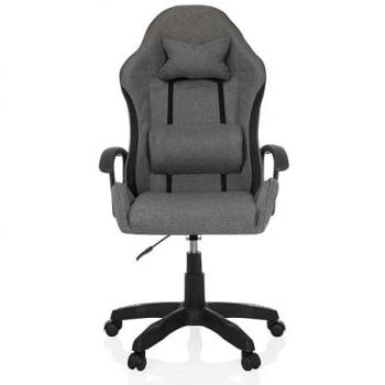 Silla Gaming Ergonomica GAMEBREAKER W01 - Tejido Gris/Negro, Cojín Lumbar y Reposabrazos Regulables