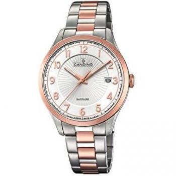 Reloj Candino Para Hombre C4609 Couple con Caja de Acero Inoxidable y Correa de Cuero Gris Plata