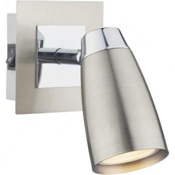 Bombilla individual loft satinado cromo y cromo pulido 1 bombilla GU10 bajo consumo