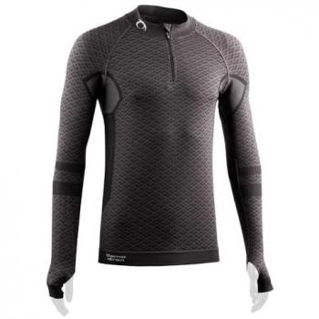 Camiseta Térmica Unisex Lurbel Volcano de Manga Larga con Cremallera, Muy Transpirable y Caliente - Gris Oscuro, XL