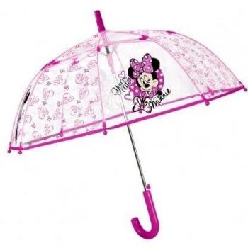 Paraguas Automático Infantil Transparente Minnie Mouse Disney, Resistente al Viento, 45cm-74cm