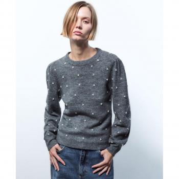 Sfera Jersey Cuello Caja - Jersey de manga larga, tejido suave, cuello caja, corte regular, disponible en varios colores