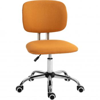 Vinsetto Silla de Escritorio Giratoria sin Brazos Tapizado de Tela con Altura Ajustable Estilo Moderno Carga 120 kg 48x53x80-90 cm Naranja/Verde