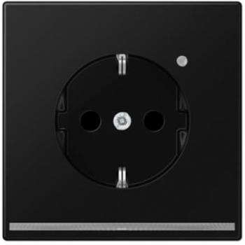 JUNG Schuko Socket with LED Night Light and Brightness Sensor, Graphite Black Matte