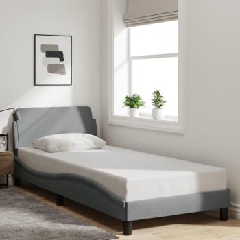 Estructura de cama con cabecero de tela gris claro 90x200 cm vidaXL