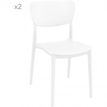 Monna Polypropylene Stacking Side Chair - White