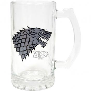Juego de Tronos SDTSDT27345 - Jarra para Cerveza de Cristal, diseño Stark Winter Is Coming