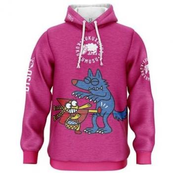 Sudadera con capucha Otso Kukuxumusu Fuck You! rosa blanco - S