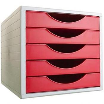 Archivo 2000 Archivotec Serie 4005, Pack de 5 cajones, Color Rojo