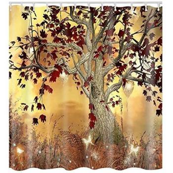 NIBESSER Cortina de Baño Tejido Resistente al Moho 3D Digital Impresión Cactus Infantil Cortina Accesorios de Ducha Bañera con 12 Ganchos, 180cmx180cm