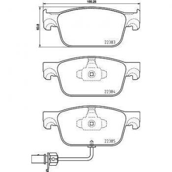 BREMBO P85153 Low-Met Front Disc Brake Pad Set AUDI