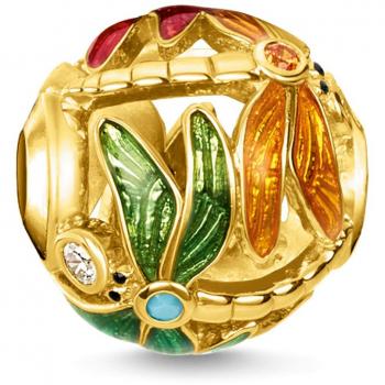 Thomas Sabo Dragonfly Charm Bead - Multicolor Sterling Silver Gold