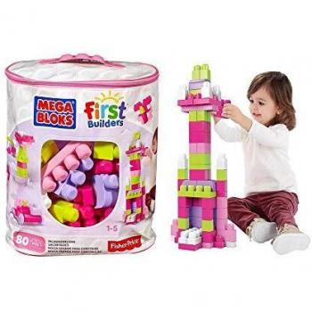 Mega Bloks - Bolsa de Construcción Deluxe 80 Piezas Rosa