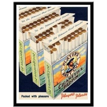 Los jugadores marina corte cigarrillos 1950s impresión negro enmarcado - 41 x 31 cms