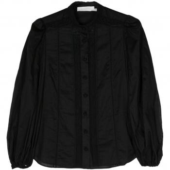 Zimmermann Women's Lace Trim Detail Shirt - Black - Size 2 - 1348TSS241BLK