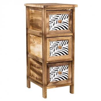 Cajonera de Madera de Paulonia Marrón con 3 Cajones - 32 x 63 x 26 cm