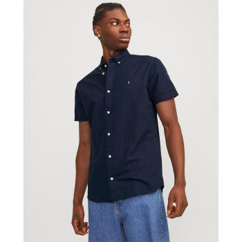 Camisa Jack&Jones Summer marino manga corta para hombre con diseño moderno, tejido ligero, ajuste regular y cuello clásico