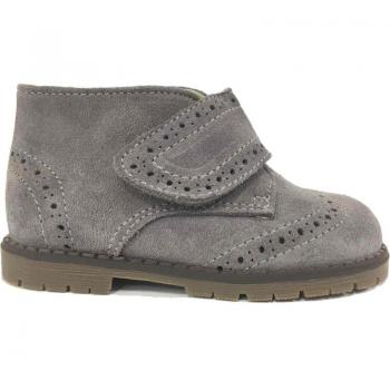 Bota preandante estilo Oxford inglesa gris para niño