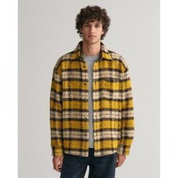 Camisa de bouclé extragrande para hombre en color amarillo Gant