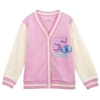 Chaqueta Unisex Stitch Cotton Brushed Baseball Stitch 100% Algodón Rosa, Cálida y Suave, Diseño Exclusivo de Disney