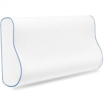 Almohada Cervical Viscoelástica Ortopédica Antiácaros Antialérgica Transpirable con Forro Lavable 50x30x8/6