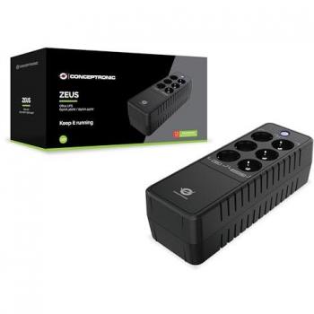 UPS Conceptronic Zeus09E 850VA 490W Standby Offline con 6 Tomas AC y Protección contra Sobretensiones