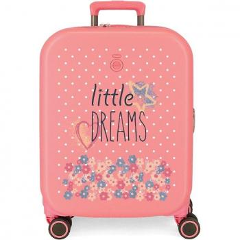 Maleta de cabina Enso Little Dreams rígida expandible 55cm coral