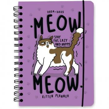 Agenda Escolar Erik Editores 2024/2025 Semana Vista A5 12 Meses Meow Meow Morado
