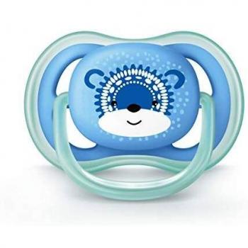 Avent Ultra Air Deco Pacifier 6-18 Months Blue Bear Drawing