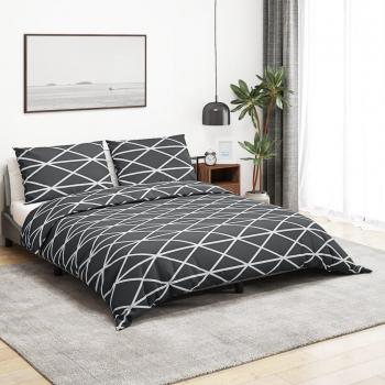 Juego de funda nórdica algodón gris 140x200 cm