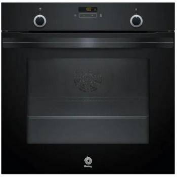 Balay 3HA5748N2 Horno Multifunción Pirolítico con Función Vapor, Cristal Negro, Capacidad 71L, Eficiencia Energética A